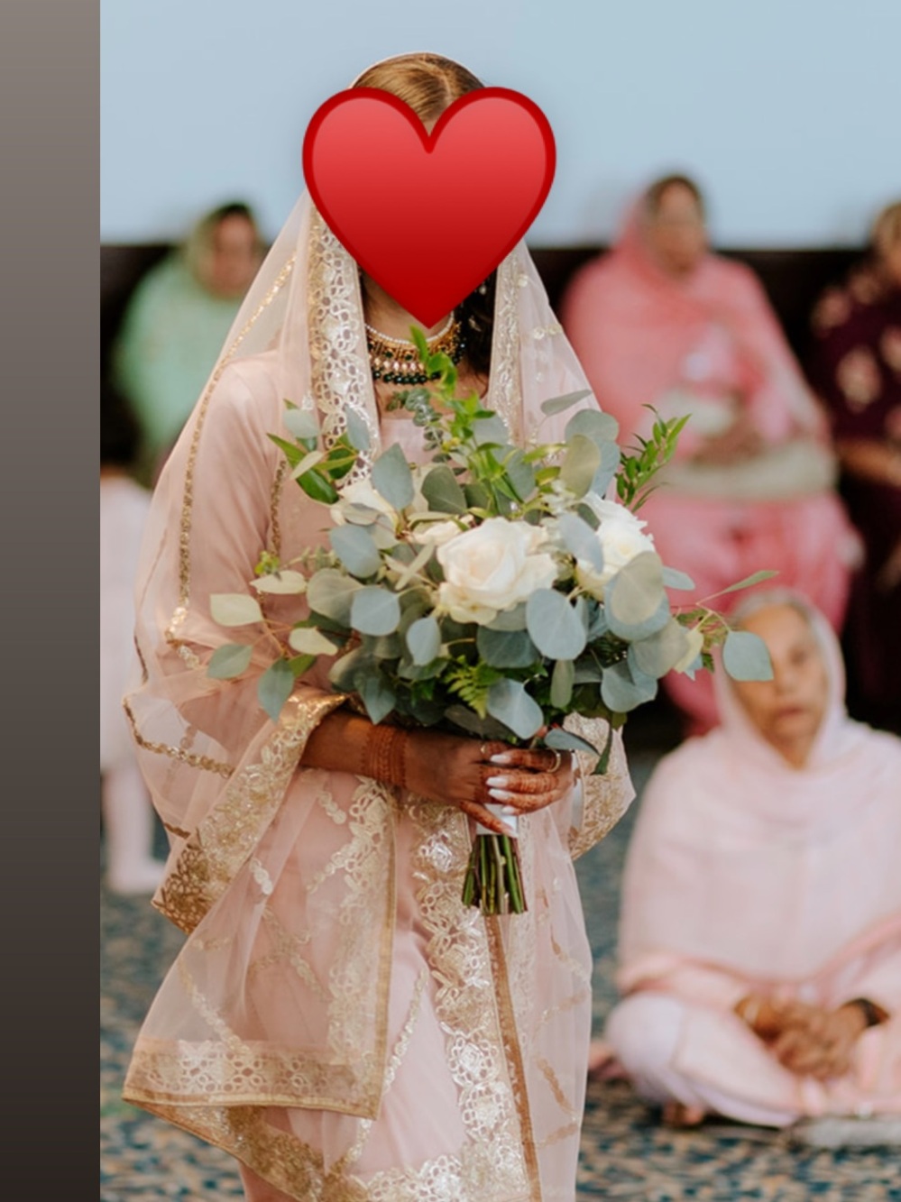 Blush Pink suit with Gold Lace Trim dupatta